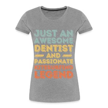 Dentiste Kitesurf rétro - T-shirt bio Premium Femme - bleu marine - Devant - Mia (176cm)