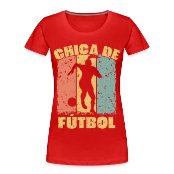 Women Soccer retro - Women's Premium Organic T-Shirt - navy - Front - Mia (176cm)