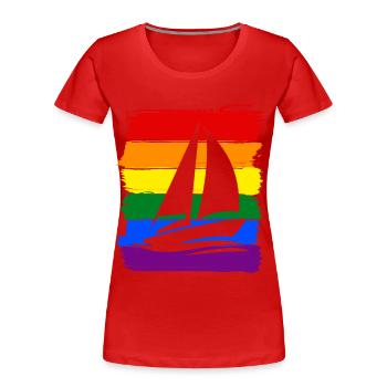 Segeln LGBT Pride - Frauen Premium Bio T-Shirt -  - Vorne - Mia (176cm)