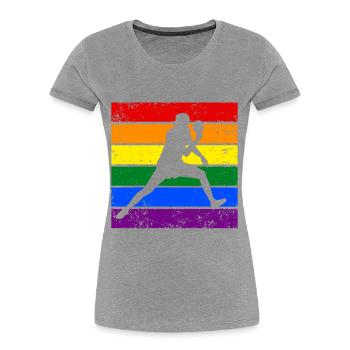 Tischtennis LGBTQ - Frauen Premium Bio T-Shirt -  - Vorne - Mia (176cm)