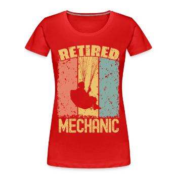 Paragliding retired mechanic - Women's Premium Organic T-Shirt - navy - Front - Mia (176cm)