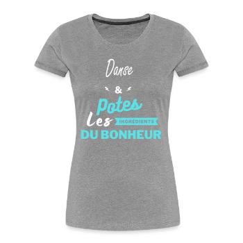 potes les ingrédients du bonheur Danse - T-shirt bio Premium Femme - bleu marine - Devant - Mia (176cm)