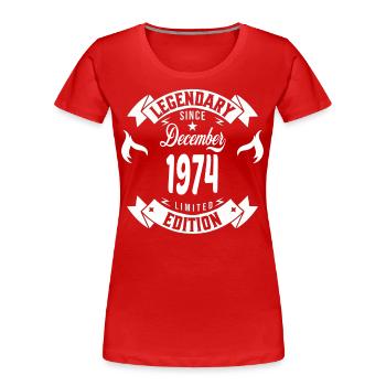 Legendary since december 1974 - Women's Premium Organic T-Shirt - navy - Front - Mia (176cm)