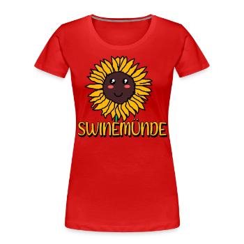 Swinemünde - Frauen Premium Bio T-Shirt - Navy - Vorne - Mia (176cm)