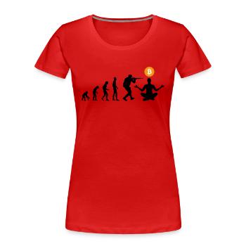Évolution du Bitcoin - T-shirt bio Premium Femme - bleu marine - Devant - Mia (176cm)