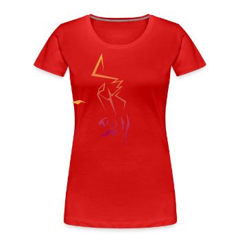 gravity wolves colortransition orange - purple red - Frauen Premium Bio T-Shirt - Navy - Vorne - Mia (176cm)