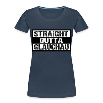 Glauchau - Frauen Premium Bio T-Shirt - Navy - Vorne - Mia (176cm)