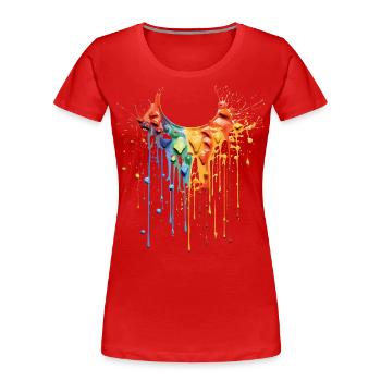 Rainbow Color Necklace - Women's Premium Organic T-Shirt - navy - Front - Mia (176cm)