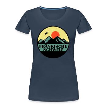 Fränkische Schweiz - Frauen Premium Bio T-Shirt - Navy - Vorne - Mia (176cm)