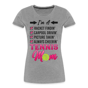 Funny Tennis Player Racket Mom I'm - Frauen Premium Bio T-Shirt - Navy - Vorne - Mia (176cm)