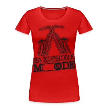 Saxophone Saxophone Mode On - Women's Premium Organic T-Shirt - navy - Front - Mia (176cm)