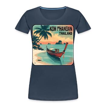 Koh Phangan Thailand - Frauen Premium Bio T-Shirt - Navy - Vorne - Mia (176cm)