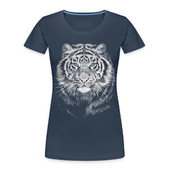 Tiger - Women's Premium Organic T-Shirt - navy - Front - Mia (176cm)