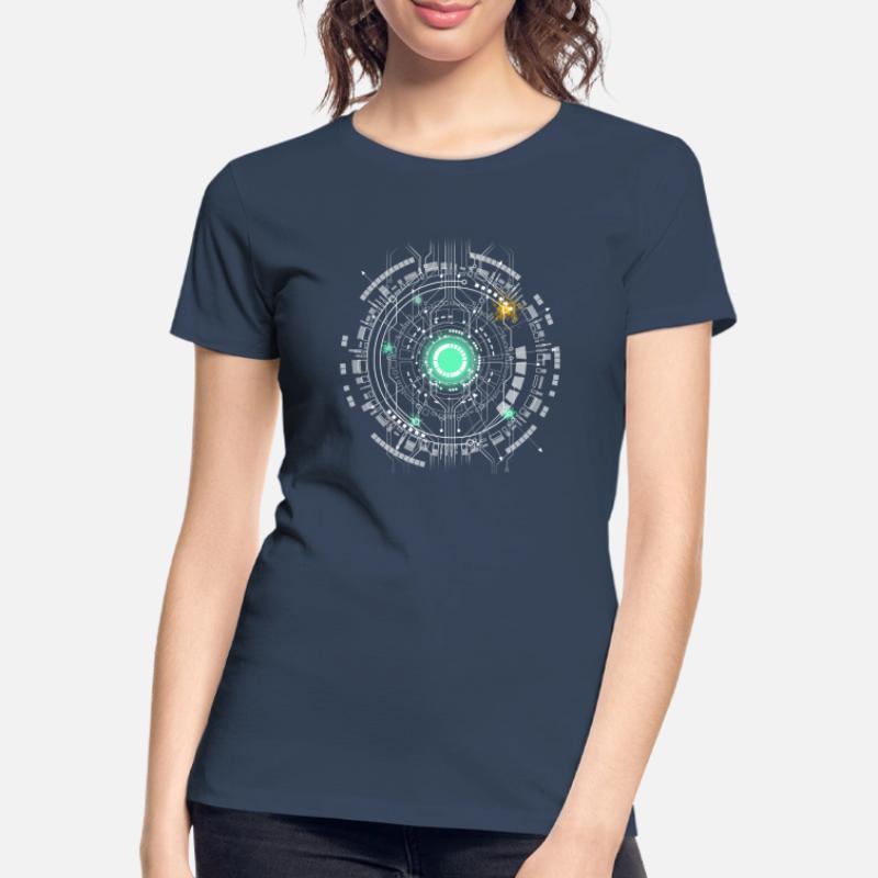 nerd CPU core ordinateur code pc carte spatiale T-shirt bio Premium Femme