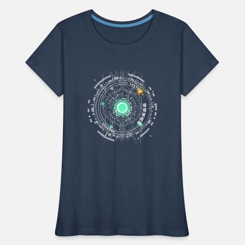 nerd CPU core ordinateur code pc carte spatiale T-shirt bio Premium Femme