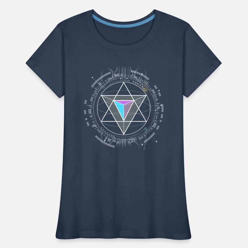 nerd cpu pyramide illuminati jeu wow hacker code T-shirt bio Premium Femme