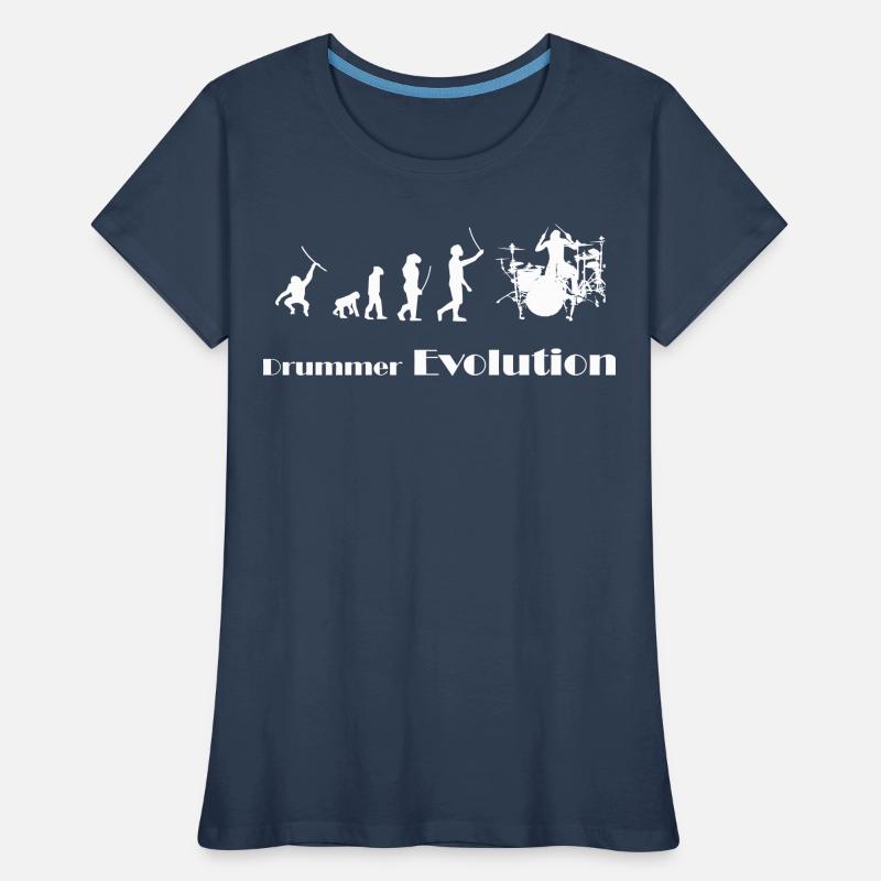 Evolution Drummer Frauen Premium Bio T-Shirt