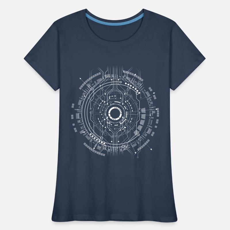 ordinateur c-base étoile space cpu nerd pc coder star T-shirt bio Premium Femme