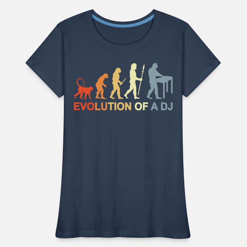 Evolution eines DJ Frauen Premium Bio T-Shirt