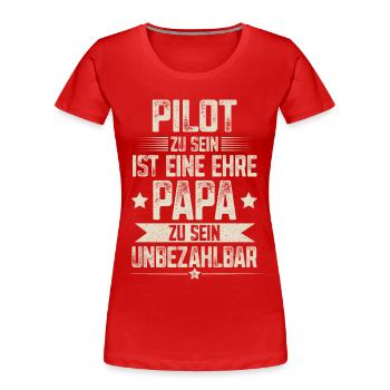 Pilot Papa Vater Vatertag - Frauen Premium Bio T-Shirt - Navy - Vorne - Mia (176cm)