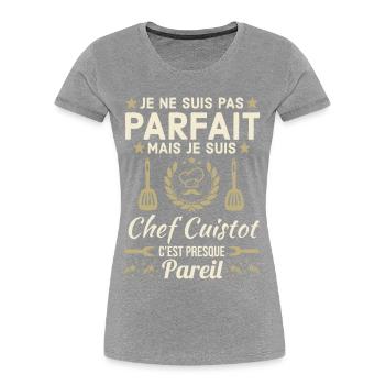 Chef CUISTOT - T-shirt bio Premium Femme - bleu marine - Devant - Mia (176cm)