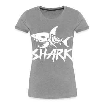 Squelette de requin - T-shirt bio Premium Femme - bleu marine - Devant - Mia (176cm)