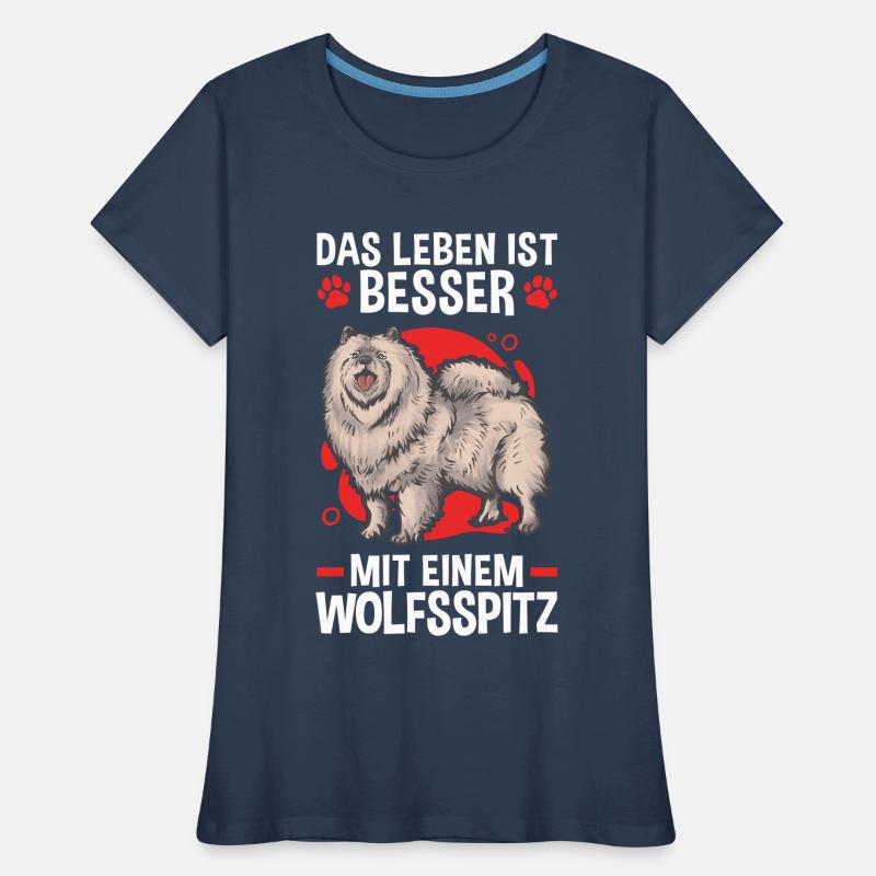 Leben mit Wolfsspitz deutscher Spitz Keeshond Frauen Premium Bio T-Shirt