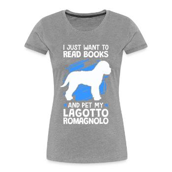 Read and Lagotto Romagnolo pet truffle dog - Women's Premium Organic T-Shirt - navy - Front - Mia (176cm)