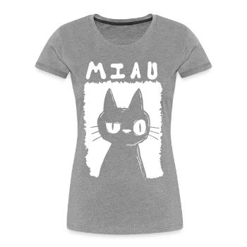 Miaou - T-shirt bio Premium Femme - bleu marine - Devant - Mia (176cm)