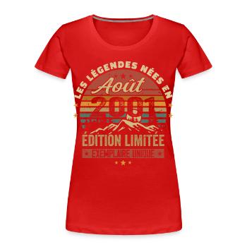August 2001 Birthday Gift August 2001 August - Women's Premium Organic T-Shirt - navy - Front - Mia (176cm)