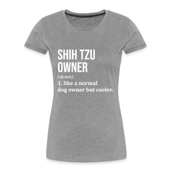 shih Tzu - Frauen Premium Bio T-Shirt - Navy - Vorne - Mia (176cm)
