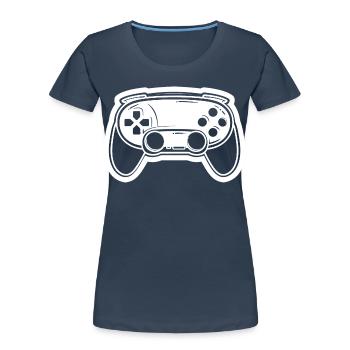 Video Game Controller Drawing - Women's Premium Organic T-Shirt - navy - Front - Mia (176cm)