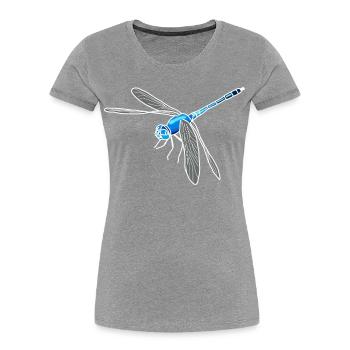 Dragonfly lineart - Women's Premium Organic T-Shirt - navy - Front - Mia (176cm)