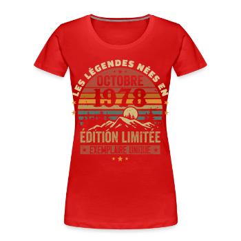 Geboren im Oktober 1978 | Genial seit Oktober 1978 - Frauen Premium Bio T-Shirt - Navy - Vorne - Mia (176cm)
