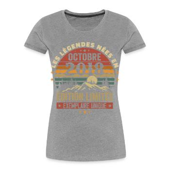 Geboren im Oktober 2018 | Genial seit Oktober 2018 - Frauen Premium Bio T-Shirt - Navy - Vorne - Mia (176cm)