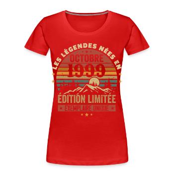 Geboren im Oktober 1999 | Genial seit Oktober 1999 - Frauen Premium Bio T-Shirt -  - Vorne - Mia (176cm)