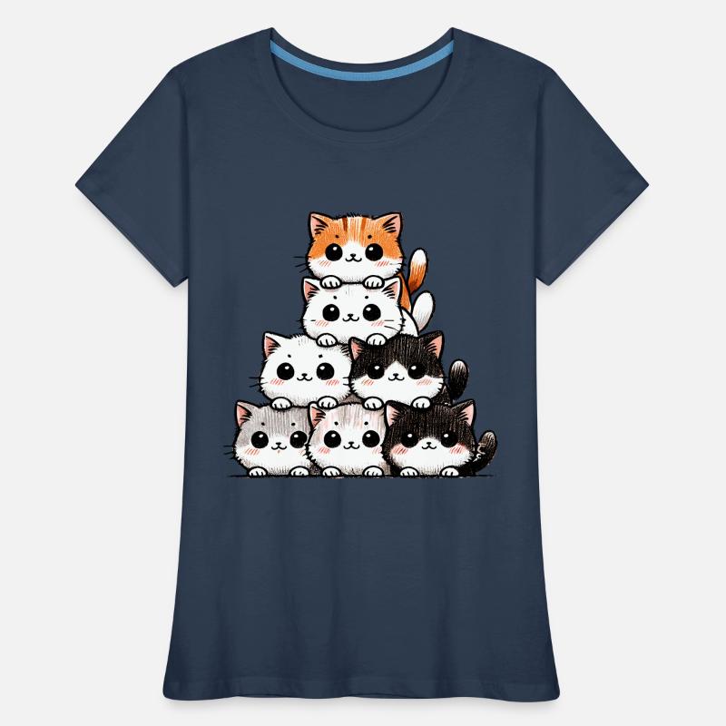 Cat & Kitten, Cute Cats, Cat Stack Women's Premium Organic T-Shirt