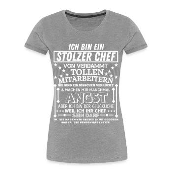 Fier patron drôle cadeau pour le bureau du directeur - T-shirt bio Premium Femme - bleu marine - Devant - Mia (176cm)