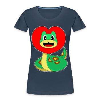 Snake Heart - Women's Premium Organic T-Shirt - navy - Front - Mia (176cm)