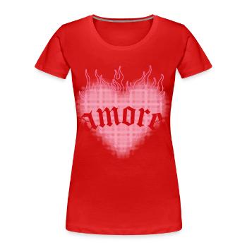 L’amour brûlant - T-shirt bio Premium Femme - bleu marine - Devant - Mia (176cm)