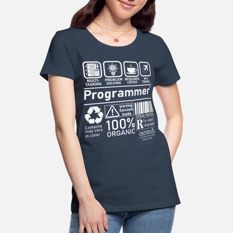 Programmer multi tasking problem solving requires Frauen Premium Bio T-Shirt