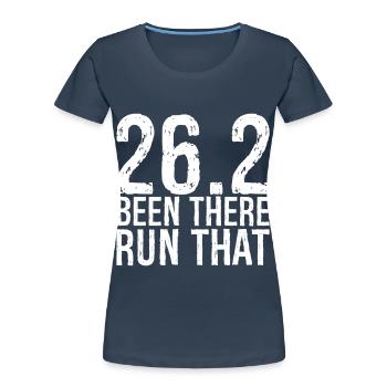 26 waren dort gelaufen, dass - Frauen Premium Bio T-Shirt - Navy - Vorne - Mia (176cm)