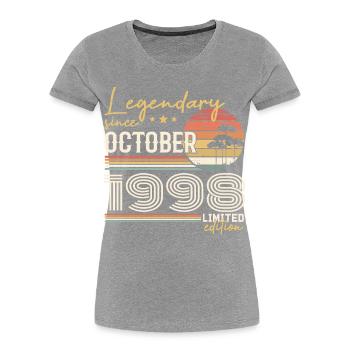 October 1998 Gift - Awesome Since October 1998 - Women's Premium Organic T-Shirt - navy - Front - Mia (176cm)