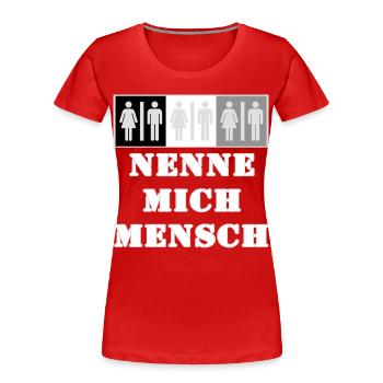 Call Me Human Boundary Sign - Women's Premium Organic T-Shirt - navy - Front - Mia (176cm)