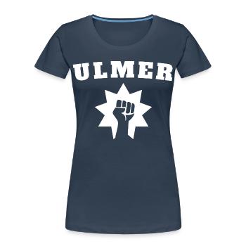 Ulmer - Frauen Premium Bio T-Shirt - Navy - Vorne - Mia (176cm)