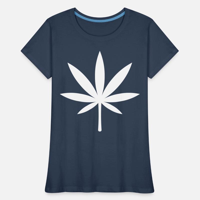 Cannabis / Marijuana / Hemp Leaf (White) Women's Premium Organic T-Shirt