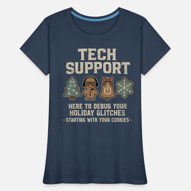 Tech Support Ugly Christmas Sweater Computer Scientist Women's Premium Organic T-Shirt