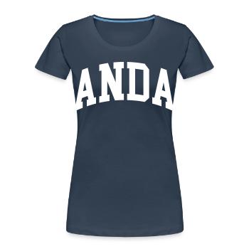 Anda - T-shirt bio Premium Femme - bleu marine - Devant - Mia (176cm)