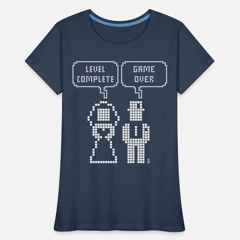 Level Complete – Game Over (Hochzeit JGA Pixel W) Frauen Premium Bio T-Shirt