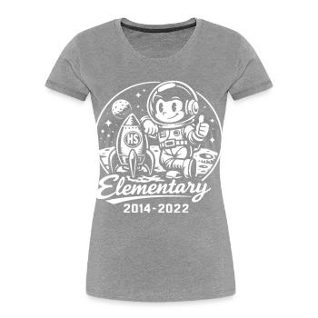 Astronaute Élémentaire Lune - T-shirt bio Premium Femme - bleu marine - Devant - Mia (176cm)